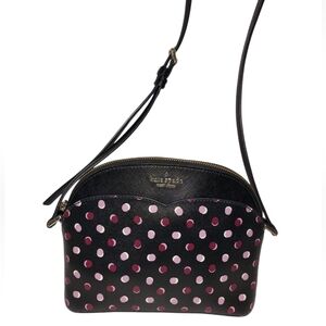 Kate Spade Black and Pink Polka Dot Crossbody Bag